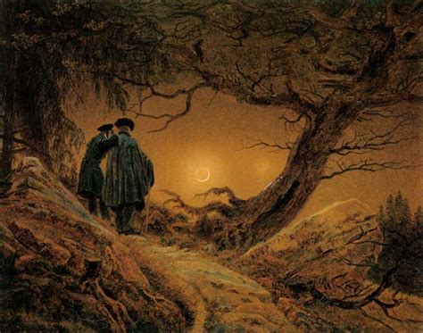 Caspar David Friedrich Due uomini che osservano la luna
