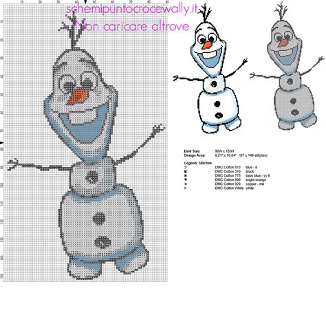 schema punto croce olaf semplice