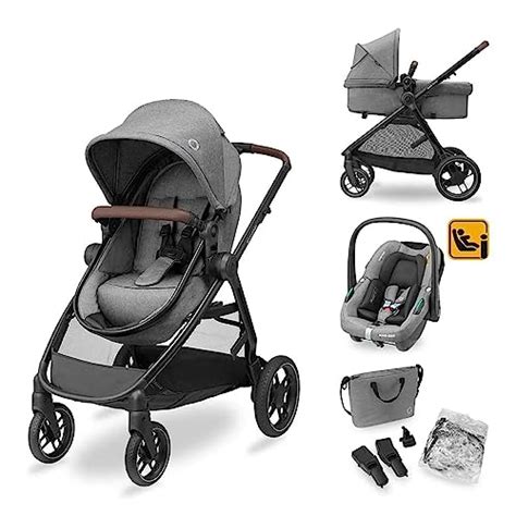 Passeggino Maxi-Cosi con seggiolino auto CabrioFix i-Size agganciato