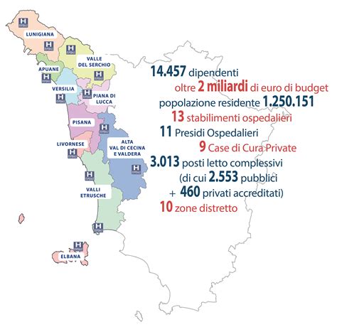 Mappa dei servizi ASL Toscana Nord Ovest per l'allattamento