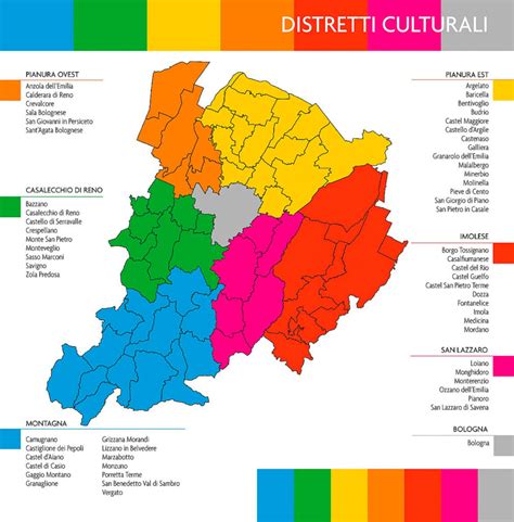 Mappa del Distretto Sanitario dell'Appennino Bolognese con evidenziati i comuni principali inclusa Porretta Terme