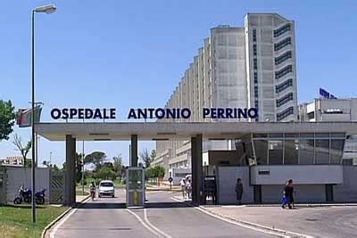Veduta aerea del presidio ospedaliero Antonio Perrino di Brindisi situato sulla SS 7