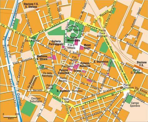 Mappa di Reggio Emilia con indicati i principali consultori familiari