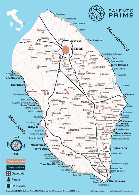 Mappa del Salento che evidenzia l'area interessata dal progetto TAP
