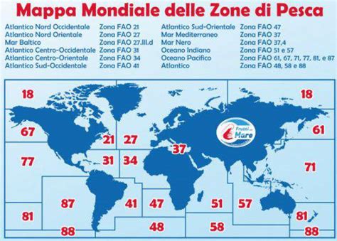 Mappa delle zone di pesca e livelli di mercurio