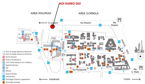 Mappa del Policlinico Sant'Orsola-Malpighi