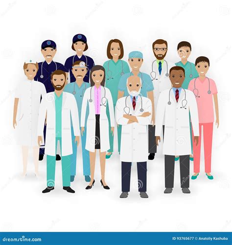 Illustrazione di personale medico e infermieristico solidale