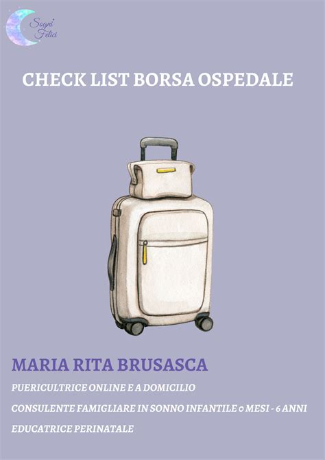 Lista per la borsa dell'ospedale