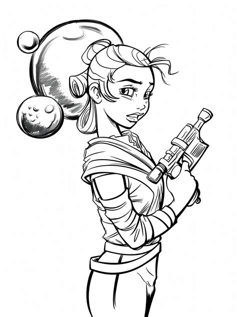 Illustrazione di Rey di Star Wars, Merida e altre 