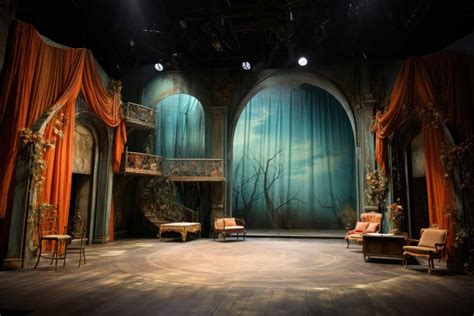 Scenografia teatrale invernale realizzata con neve sintetica di alta qualità