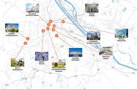 Mappa schematica di Parma con evidenziati i punti delle strutture educative menzionate