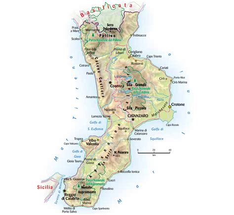 Mappa della Calabria con evidenziato il comune di Amato