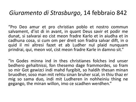 Facsimile del Giuramento di Strasburgo