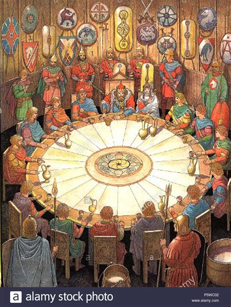 Illustrazione di cavalieri della Tavola Rotonda