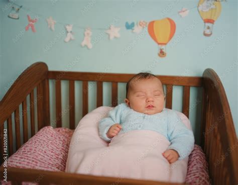 Bambino addormentato serenamente nel suo lettino