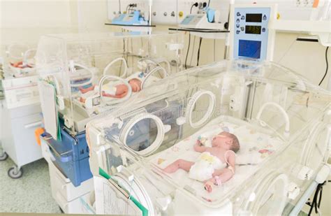 Bambini neonati in incubatrice
