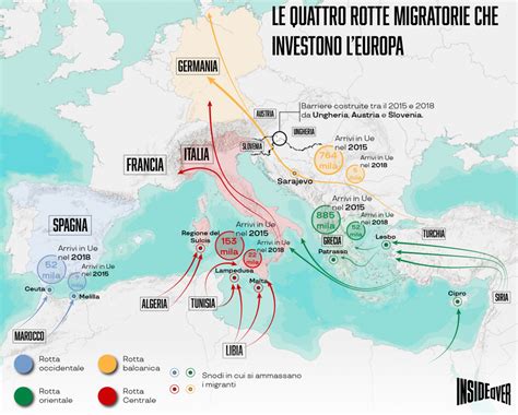 Mappa delle rotte migratorie antiche