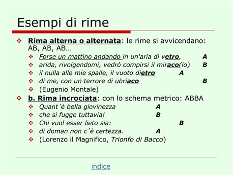 diagramma metrico e schema delle rime della poesia Orfano