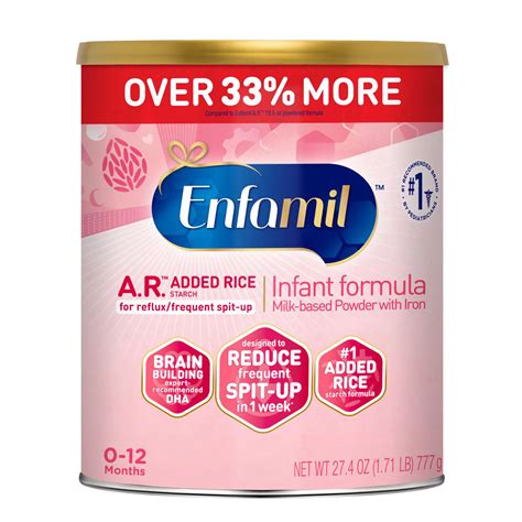 Image of a concerned parent carefully checking the label and lot number on an infant formula container