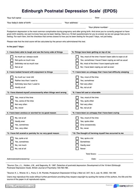 Strumento di screening EPDS (Edinburgh Postnatal Depression Scale)