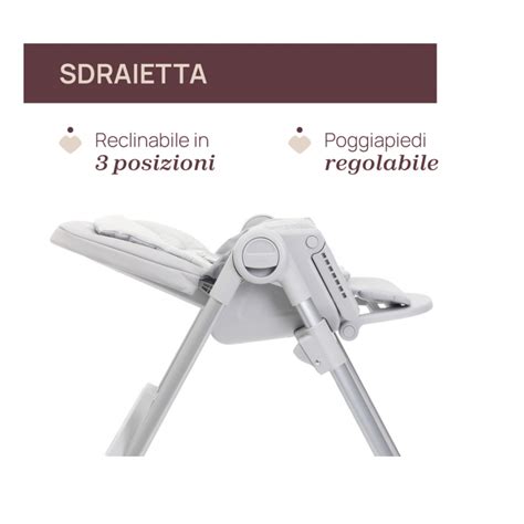 Dettaglio del meccanismo di reclinazione dello schienale del seggiolone Chicco Polly Armonia