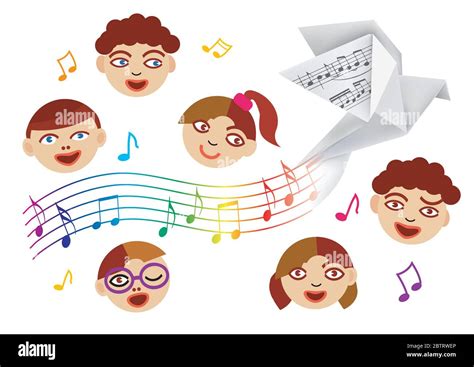 Immagine stilizzata di note musicali e bambini