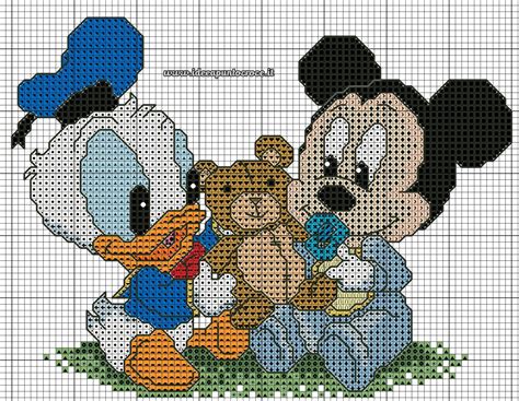 schema punto croce neonato Disney