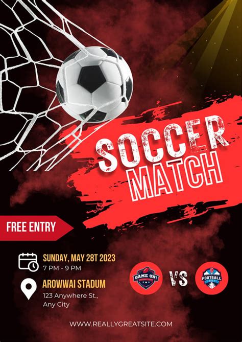 Example of a dynamic soccer pre-match poster template