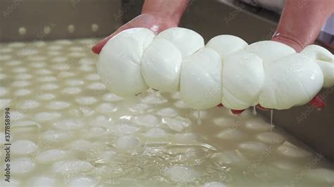 Lavorazione della cagliata di mozzarella