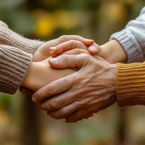 Two hands gently clasping, symbolizing comfort and support