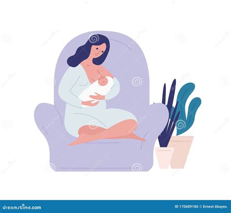 Illustrazione di una madre che allatta in posizione sdraiata/reclinata
