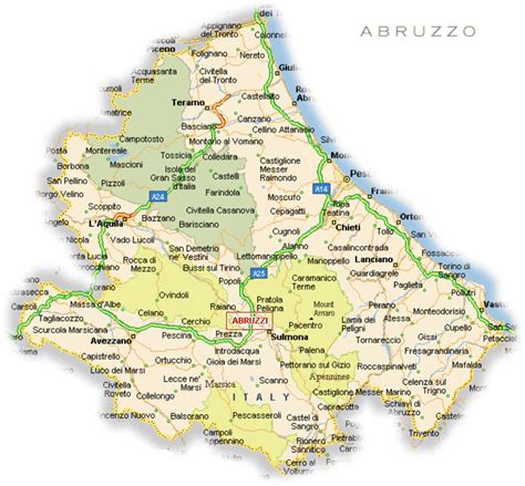 Mappa del Distretto Italico in Abruzzo