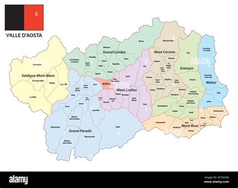 Mappa delle zone artigianali tipiche della Valle d'Aosta