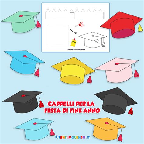 bambini con cappelli da diploma
