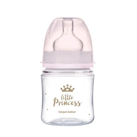 Biberon Canpol Babies Royal Baby rosa con personalizzazione sull'anello