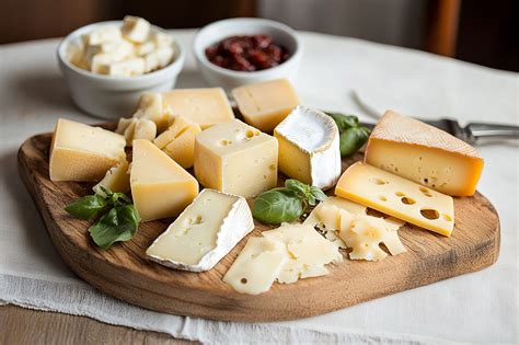 Piatto di formaggi tipici di montagna con pane e miele