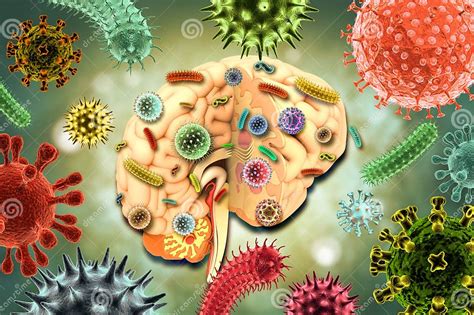 illustrazione di batteri e virus che attaccano un feto