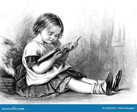 Bambina che legge un libro illustrato