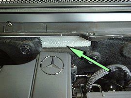 Mercedes A-Class VIN location