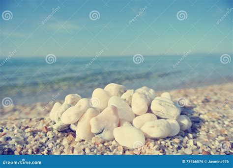 Dettaglio dei ciottoli bianchi sulla spiaggia di Portonovo