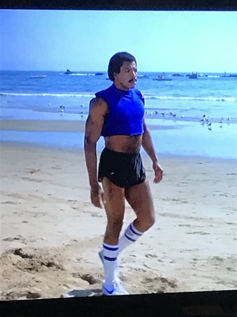 Apollo Creed in crop top during training