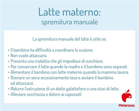 Spremuta manuale del latte materno