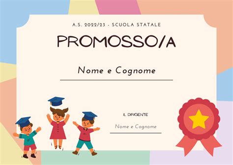 Bambini che ricevono attestati di fine anno