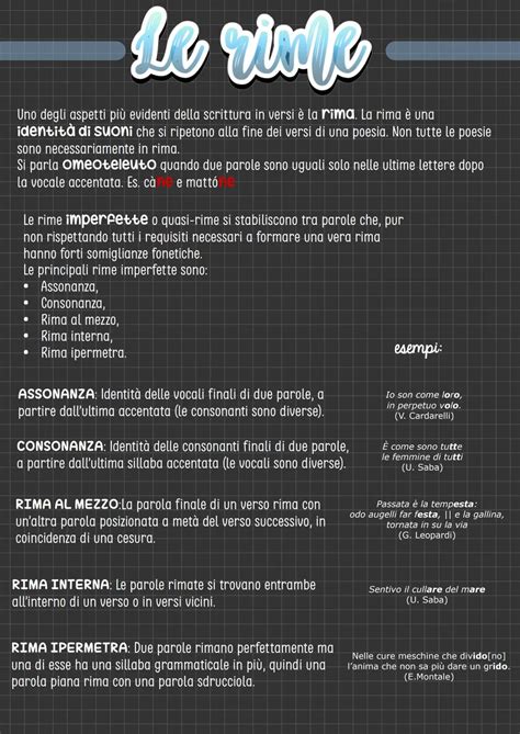 schema grafico della rima tra due versi poetici