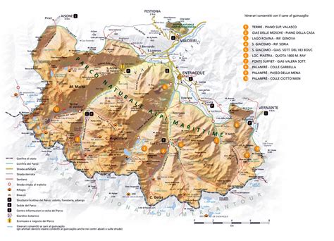 Mappa delle vie del sale nelle Alpi Marittime