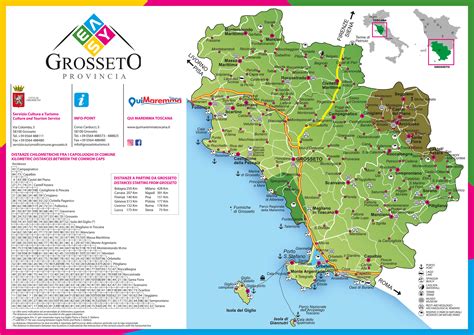 Mappa della provincia di Grosseto