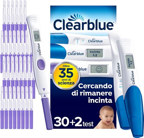 illustrazione schematica di un test di ovulazione digitale Clearblue e monitor di fertilità