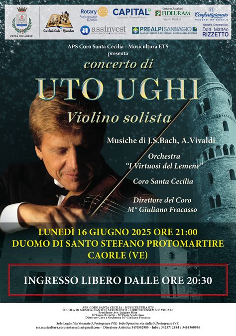 Uto Ughi che tiene un concerto