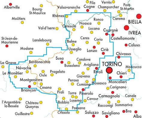 Mappa provincia di Torino con Giaveno evidenziata