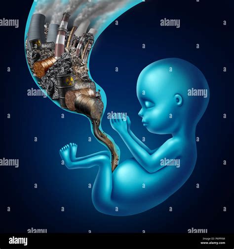 rappresentazione stilizzata degli effetti tossici del fumo sulla placenta e sul feto